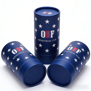 Scatola per Coppetta Mestruale Cilindrica Personalizzata con Logo <span class=keywords><strong>OBF</strong></span>, in Materiali Riciclati, Monouso/Riutilizzabile, Colore Personalizzabile - Product Image 1
