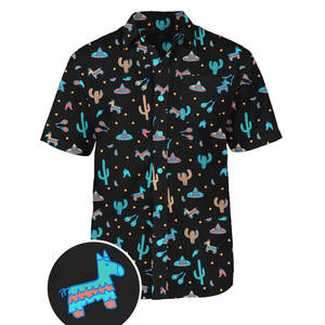 Camisa Casual de Manga Corta para Hombre, Antiarrugas, con Estampado Tropical y de Plátanos, Personalizable, Ropa de Playa para Verano - Product Image 4