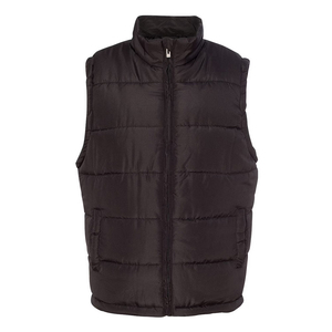 Gilet matelassé pour garçons, couleur noire, doudoune à fermeture éclair, trois poches zippées, manteaux épais, gilet matelassé pour hommes - Product Image 1