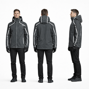 Men <b>Black</b> <b>Windbreaker</b> Jacket Hooded Lightweight Waterproof Outdoor Streetwear Custom Bulk Manufacturer Men's Jackets - Product Image 2