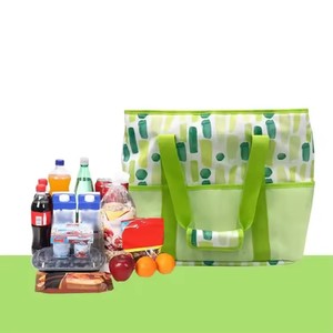 <b>Large</b> New Insulated Waterproof Polyester Tote Bag Reusable Grocery Hand Carry Shopping and Beach Cooler Food <b>Safe</b> - Product Image 3