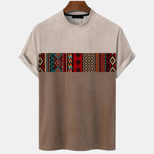 Lightweight <b>Men</b> T-Shirt with Pattern O-Neck Casual Regular Fit 100% Cotton Eco-Friendly Breathable for Daily Outfits <b>Any</b> Season - Product Image 1