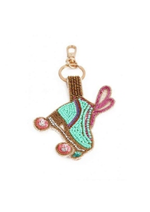 Elegant Premium Fabric Embellishments Beaded Moth Keychain Embroidered Insect <b>Bag</b> <b>Charm</b> Adjustable Fashion Accessory Key Holders - Product Image 3