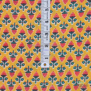 100% อินเดียผ้าฝ้ายแท้พิมพ์ลายดอกไม้สีเหลืองต้นสนสีเขียวชมพูสำหรับผู้หญิงงานฝีมือกระเป๋ากลางแจ้ง - Product Image 2