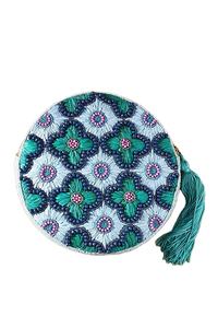 Fantaisie élégant fait à la main bleu foncé perlé fleur conception broderie Mini sac à fermeture éclair élégant choix à la mode luxe de l'inde - Product Image 4