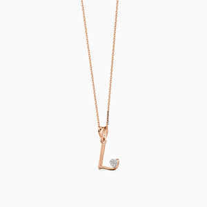 Collar con Colgante de Diamante Cultivado en Laboratorio con Inicial L en Forma de Corazón, de Lujo, para Mujer, en Oro de 10K, 14K, 18K, Plata 925, 935 - Product Image 3