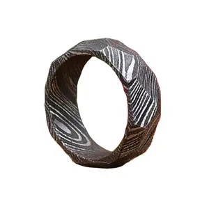 Custom Handmade Damascus Steel Ring Hand Forged Hammered Texture Custom Men's Wedding/Engagement Ring Unisex Ring