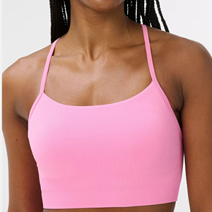 Débardeur court côtelé sans couture pour femme, col rond, sans manches, coupe ajustée, couleur unie, pour yoga et fitness, vente en gros OEM ODM - Product Image 5
