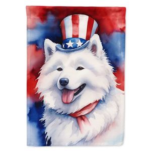 Samoyedo patriótico americano Multicolor jardín bandera buzón decorativo patio bandera Banner para Patio ilustraciones para camas de flores jardines - Product Image 1