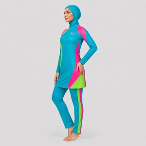 Conjunto de Traje de Baño Islámico Modesto para Mujer, Parte Inferior de Corte Alto, Impresión de Logotipo Multiposición, Ecológico, Transpirable, Bikini Modesto - Product Image 4