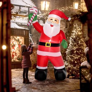 Babbo Natale Gonfiabile con 8 Luci LED e Bastoncino di Zucchero, Decorazione da Giardino per Esterni, Tema Natalizio - Product Image 2