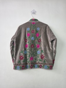 Damen Blumen-Bestickter Gewebter Samt Winter/Frühling Umweltfreundlicher Atmungsaktiver Handgefertigter Suzani-Stil Offene Vorderseite Boho Ethnische Baumwolle - Product Image 6