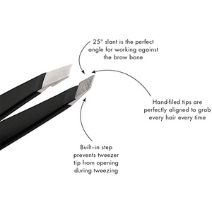 Vente en gros de pinces à épiler professionnelles Raayin Impex en acier inoxydable antistatique, pointe lisse de 10 mm, prise en main parfaite, pinces à épiler obliques pour sourcils et cils - Product Image 6