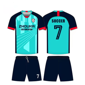Ensemble d'uniformes de football personnalisés OEM avec impression par sublimation, maillot de football à manches courtes, t-shirt d'entraînement, veste et survêtement, kit d'équipe - Product Image 3
