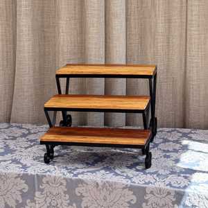 Étagère de présentation en bois avec cadre en métal noir, 3 ou 4 niveaux, étagères de rangement décoratives, finition bois brun rustique, style industriel - Product Image 6