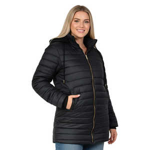 Women Lightweight <strong>Longline</strong> Hooded <strong>Puffer</strong> <strong>Jacket</strong> Bomber Style Winter Coat Custom Logo <strong>S</strong>-X - Product Image 6