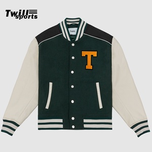 Twill Sports Men's High Quality Wool Leather <b>Heated</b> Varsity <b>Jacket</b> Embroidery Lettering Fashionable Winter Baseball <b>Jacket</b> - Product Image 1