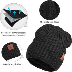 Gorro de Punto de Invierno al por Mayor, Gorro con Logo Personalizado, Gorro Cálido con Puño, Gorro Unisex de Punto Acanalado, Gorro de Invierno con Bordado Personalizado - Product Image 2