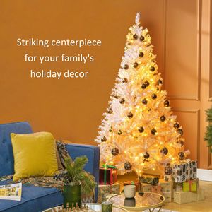 Albero di Natale Artificiale Douglas Fir Alto 6 Piedi con 250 Luci LED Bianco Caldo, Rami Realistici, Preilluminato 1000 - Product Image 5