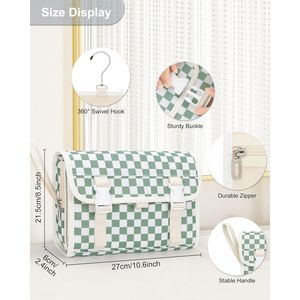 Borsa da Toilette da Viaggio per Donne Relavel, Grande Capacità, Rotazione a 360 Gradi, Gancio Appendibile, Borsa Portatile per Articoli da Toilette - Product Image 2