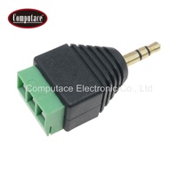 Conector de Audio de 3.5mm, Latón Chapado en Oro, 2 Pines, Macho, BNC, 5A, 12V, Sin Soldadura, Terminal para Auriculares DIY