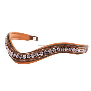 Banda de cuero personalizada para cejas de caballo, banda de cuero con forma de onda de piedra del Rin ostentosa hecha a mano, Fabricante Mayorista exclusivo - Product Image 1