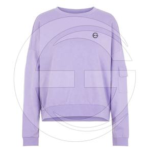 Sweat-shirt pour femme en polaire imperméable, grande taille, avec logo personnalisé, manches longues, col rond, épaules tombantes - Product Image 1