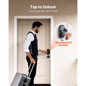 Set Serratura Porta con Impronta Digitale - Maniglia Biometrica Elettronica con Touchscreen e Chiusura Automatica per Porte in Legno - Product Image 4