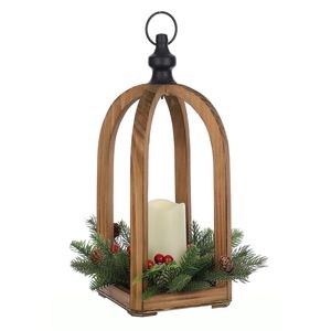 Linterna de madera clásica, accesorio de decoración para el hogar, para Navidad, Acción de Gracias, bodas y decoración de eventos de temporada. - Product Image 6