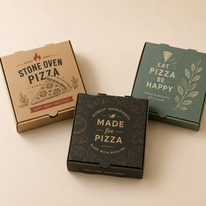 Caja de Pizza de Papel Kraft con Logotipo Personalizado, Rectangular, Ranurada, Reciclable, Impresión a Cuatro Colores, Impresión Offset, Empaque para Alimentos - Product Image 2