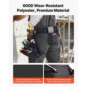 Ceinture à outils professionnelle à 18 poches, ceinture utilitaire robuste et réglable, sac de travail détachable, électricien, charpentier, travaux de construction - Product Image 5