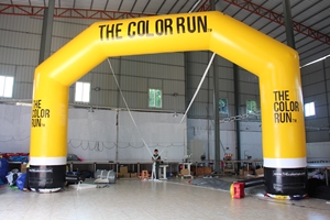 ซุ้มโค้งเป่าลมสีเหลืองกันน้ำ ทนทาน ขนาดสูงกว่า 12 ฟุต พร้อมระบบเป่าลมไฟฟ้า สำหรับงานโฆษณากลางแจ้ง ลดราคาพิเศษ - Product Image 2