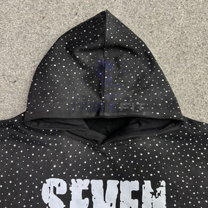 New Arrived Best Price Durable Quality Zipper Distressed Hoodie <b>Rhinestone</b> Zip up <b>Jacket</b> Acid Wash Men Fleece Streetwear Hoodie - Product Image 3