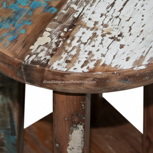 <b>Bar</b> Stool Design Reclaimed Boat <b>Wood</b> Original Unique Multi Color Handcrafted Compact for Indoor & Outdoor Furniture Export - Product Image 5