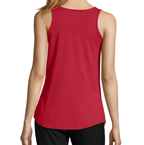 Camiseta sin mangas roja para mujer, cuello redondo, informal, transpirable, de poliéster tejido, color sólido, ropa deportiva - Product Image 2