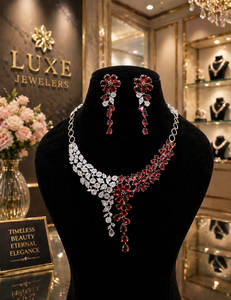 New European American Opening Collar Style <b>Flower</b> Design Copper Zircon 18K Gold Plated Strand Necklace Luxury Ball Dress Party - Product Image 2