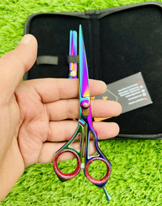 Juego de Tijeras de Peluquería y Tijeras de Entresacar de Acero Inoxidable con Hoja Afilada, Herramientas de Salón para Diestros, Mango Corto - Product Image 5