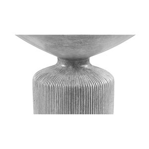 Tavolino da esterno grigio anticato con piedistallo - Product Image 4