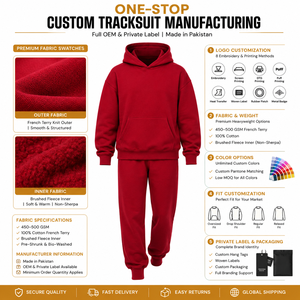 Ensemble de survêtement rouge à capuche pour femmes grandes tailles, manches longues, couleur unie, vêtements décontractés, poches latérales, taille élastique, coton mi-lourd - Product Image 5
