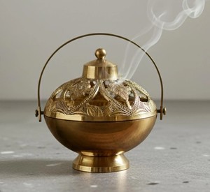 Encensoir en laiton de qualité supérieure, nouveau design, finition dorée polie, pour toutes les saisons, avec détails anciens, pour les cérémonies <span class=keywords><strong>sacr</strong></span>ées - Product Image 1