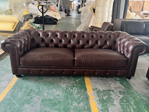 Divano Chesterfield di Lusso in Pelle, Divanetto Personalizzato <span class=keywords><strong>Vintage</strong></span> Capitonnè per Ristoranti Commerciali, Salotti di Hotel e <span class=keywords><strong>Bar</strong></span> - Product Image 4