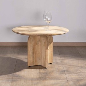 Vandana Golden Legacy coffee tables in natural and brown mango wood with a <b>sandblasted</b> Pisa finish - Product Image 3