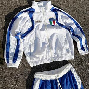 Custom <b>Men's</b> Breathable Waterproof Vintage Long Sleeve Color Block Cotton Windbreaker <b>Jacket</b> Jogger Pants Set Outdoor Running - Product Image 2