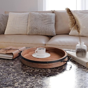 Elegante Bandeja de Madera para Servir, Artesanía, Acabado Natural, Plato para Mesa, Diseño de Frutas, Apto para Microondas, Diwali, Ramadán - Product Image 4