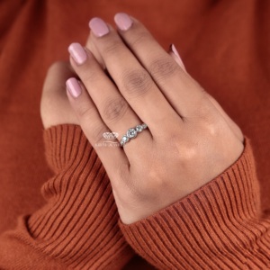 Five Stone Bezel Set Diamond Ring 14K Gold Lab Grown Diamond Wedding Ring Bridal Anniversary Gift OEM ODM Jewelry Supplier - Product Image 4