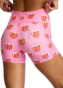 Shorts de yoga taille haute pour femmes avec poches latérales, imprimé numérique, style cycliste, pour la gym, l'entraînement, le fitness, la course, vêtements de sport, sublimation en gros - Product Image 3