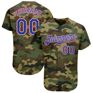 Venta al por Mayor del Jersey de Béisbol OMMIZ INDUSTRY Personalizado con Camuflaje Rojo Real, Auténtico, en Honor al Servicio - Product Image 1