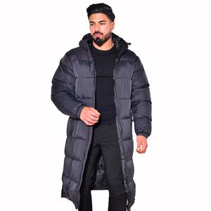 Long Quilted <b>Winter</b> Jacket With Detachable Hood Full Sleeves Zipper Closure Solid Color <b>Thick</b> Warm <b>Coat</b> - Product Image 5