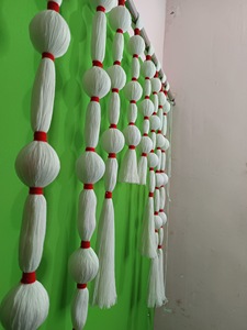 <b>White</b> Silk Bohemian Flower Bud Garland Tassel <b>Hanging</b> Decorative Wall Pendant for Wedding Party Event Backdrop - Product Image 5