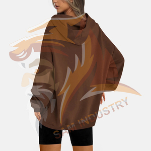 New Design Fashion Streetwear Winter <b>Drop</b>-Shoulder Casual Hoodies Women's Custom Logo Front Solid Knitted <b>Drop</b> Shoulder Hoodies - Product Image 2